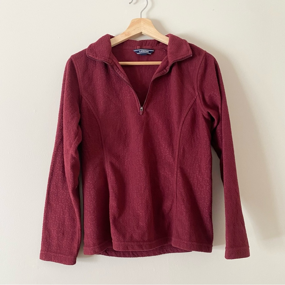 Lands’ End • Red Fleece Pullover